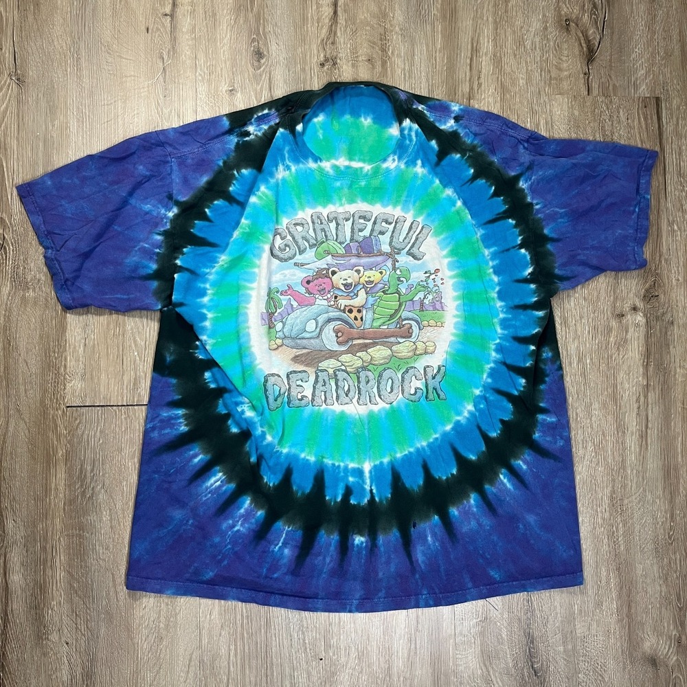 Grateful Dead Tie Dye T Shirt Mens 2XL Faded 2009 Liquid Blue Deadrock